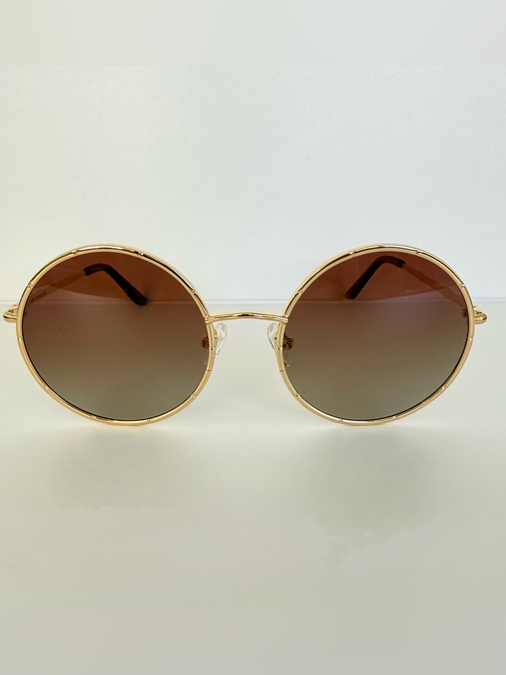 NEW!!! MO European brand round gold sunglasses Retail 320$